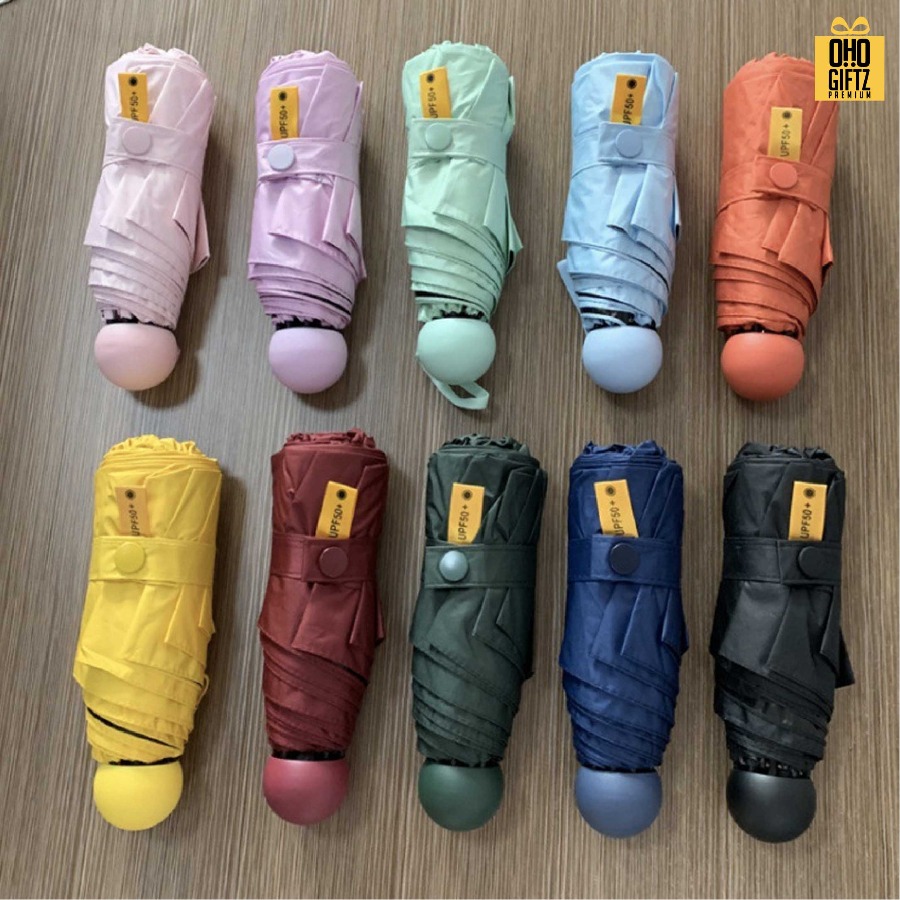 ร่มพับด้ามจับทรงกลม สกรีนโลโก้ ทำเป็นสินค้าพรีเมี่ยม ของชำร่วย ของที่ระลึก