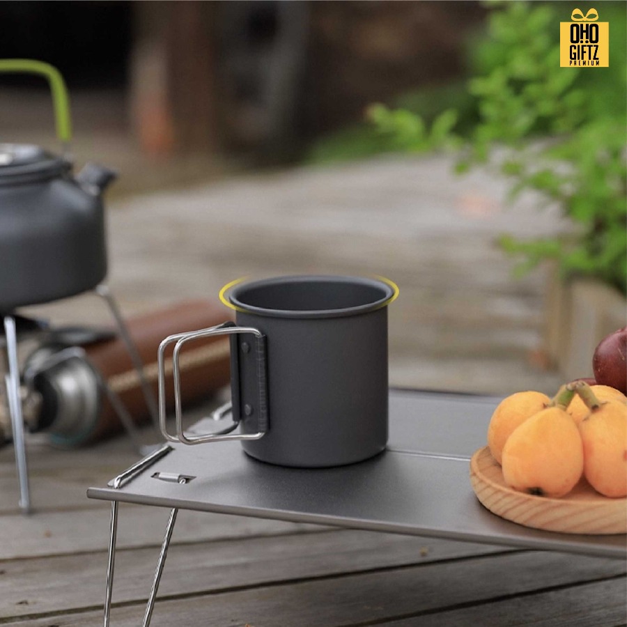 ถ้วยอลูมิเนียมตั้งแคมป์ สกรีนโลโก้ ทำเป็นของพรีเมี่ยมได้