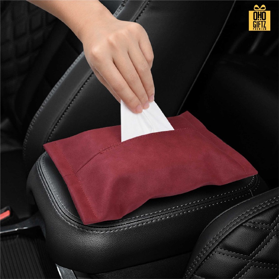 กระเป๋าใส่ทิชชู่หนังกลับสุดหรู สกรีนโลโก้ ทำเป็นของพรีเมี่ยมได้