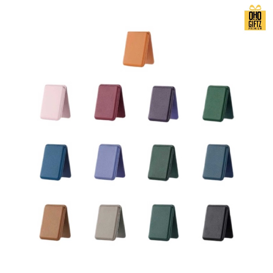 ขาตั้งกระเป๋า Magsafe ติดหลังมือถือ หนัง PU สกรีนโลโก้ ทำเป็นของพรีเมี่ยมได้