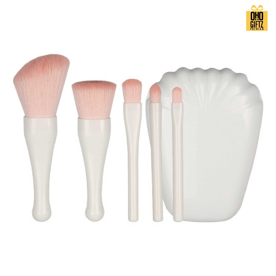 ชุดแปรงแต่งหน้าเปลือกหอย สกรีนโลโก้ สกรีนชื่อร้าน ทำเป็นของพรีเมี่ยมได้