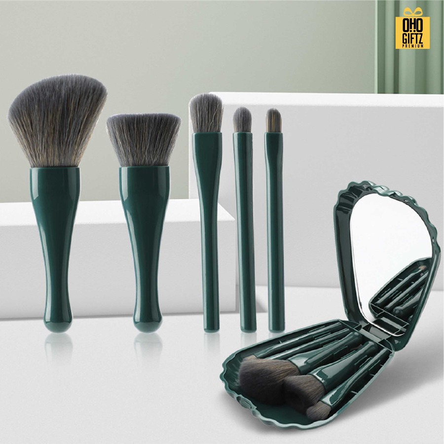 ชุดแปรงแต่งหน้าเปลือกหอย สกรีนโลโก้ สกรีนชื่อร้าน ทำเป็นของพรีเมี่ยมได้