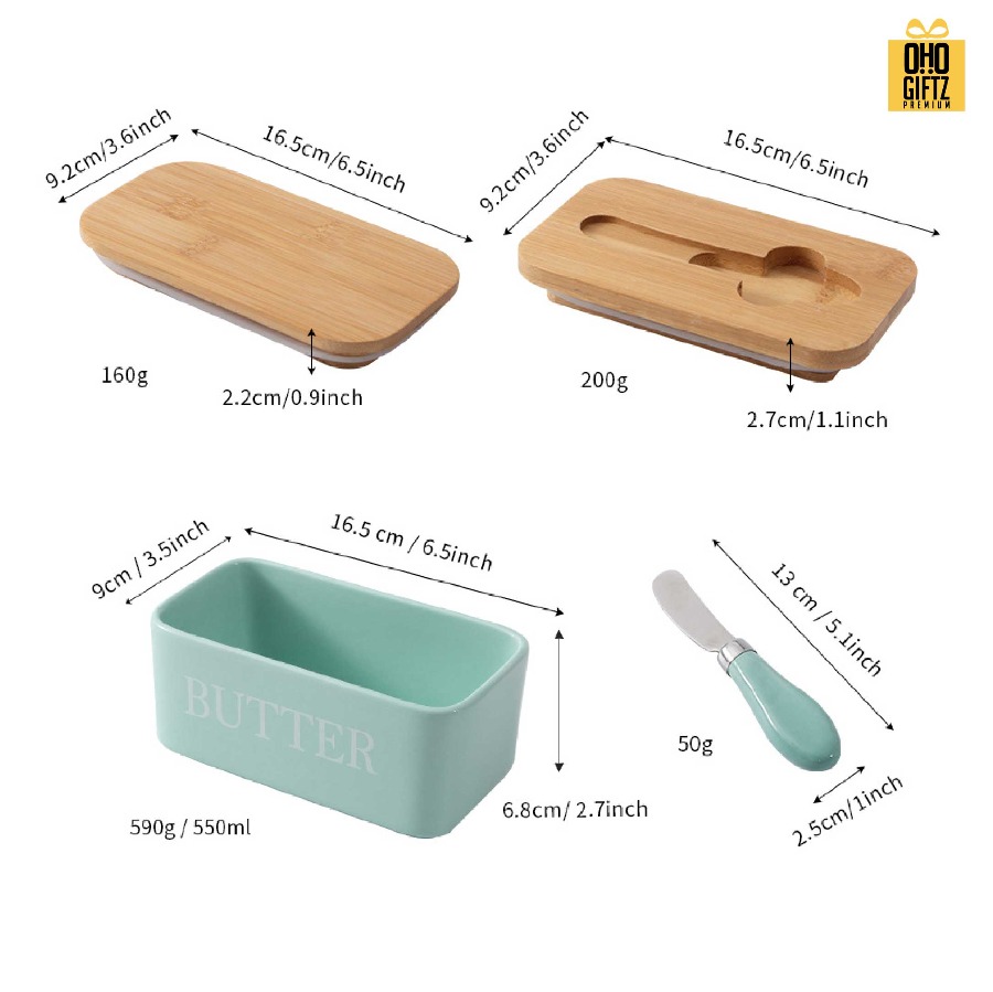 กล่องใส่เนยเซรามิค สกรีนโลโก้ ทำเป็นของพรีเมี่ยมได้