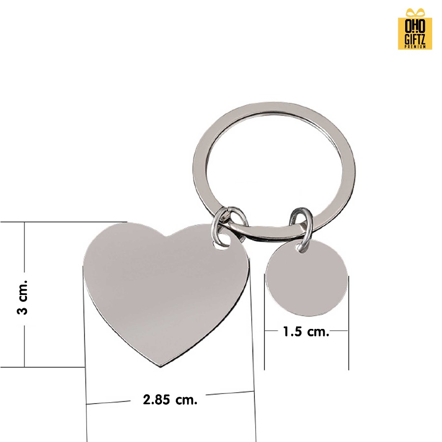 พวงกุญแจสเตนเลสทรงหัวใจ สกรีนโลโก้ ทำเป็นของพรีเมี่ยม ของชำร่วยได้