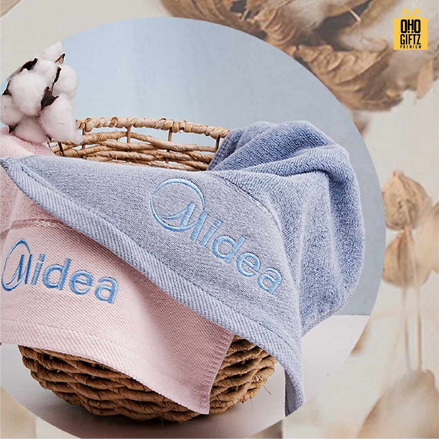 ชุดเซ็ทของขวัญผ้าขนหนู สกรีนโลโก้ ทำเป็นของพรีเมี่ยม ของชำร่วย