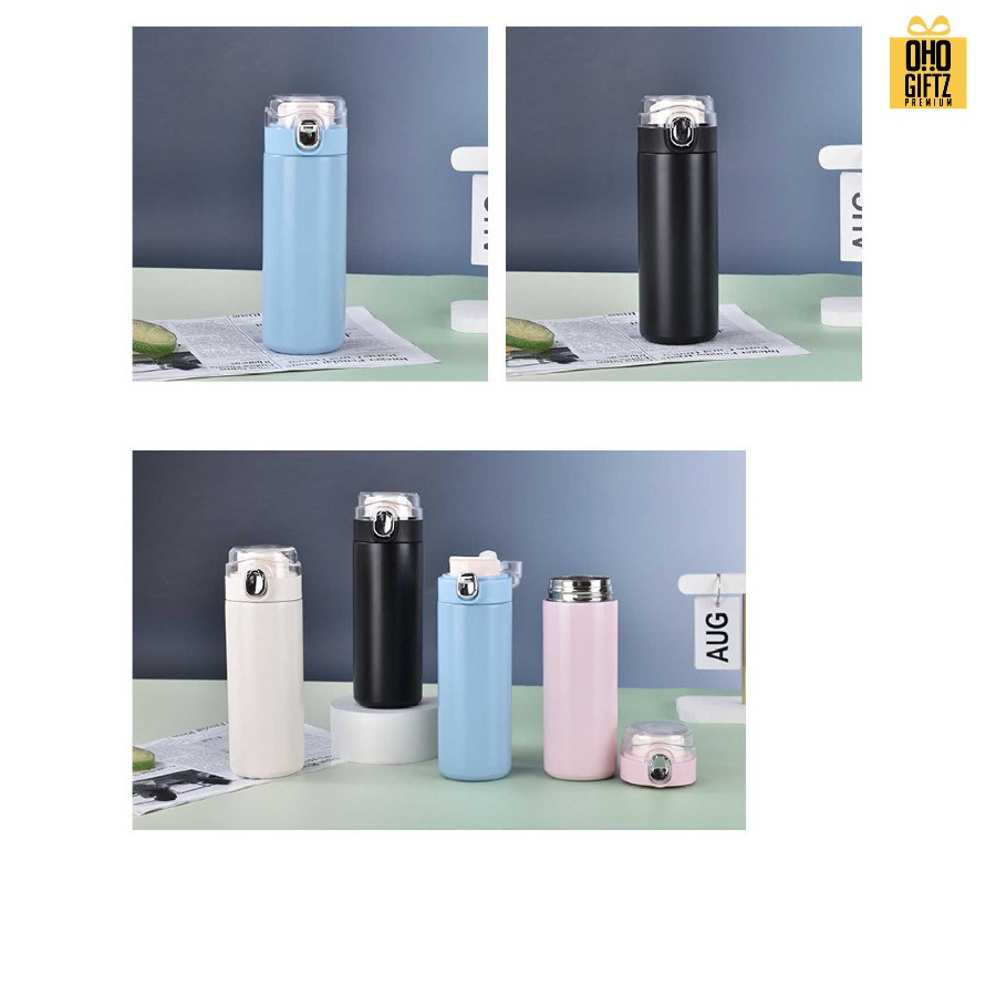 กระบอกสแตนเลสฝาใส สกรีนโลโก้ ทำเป็นของพรีเมี่ยมได้