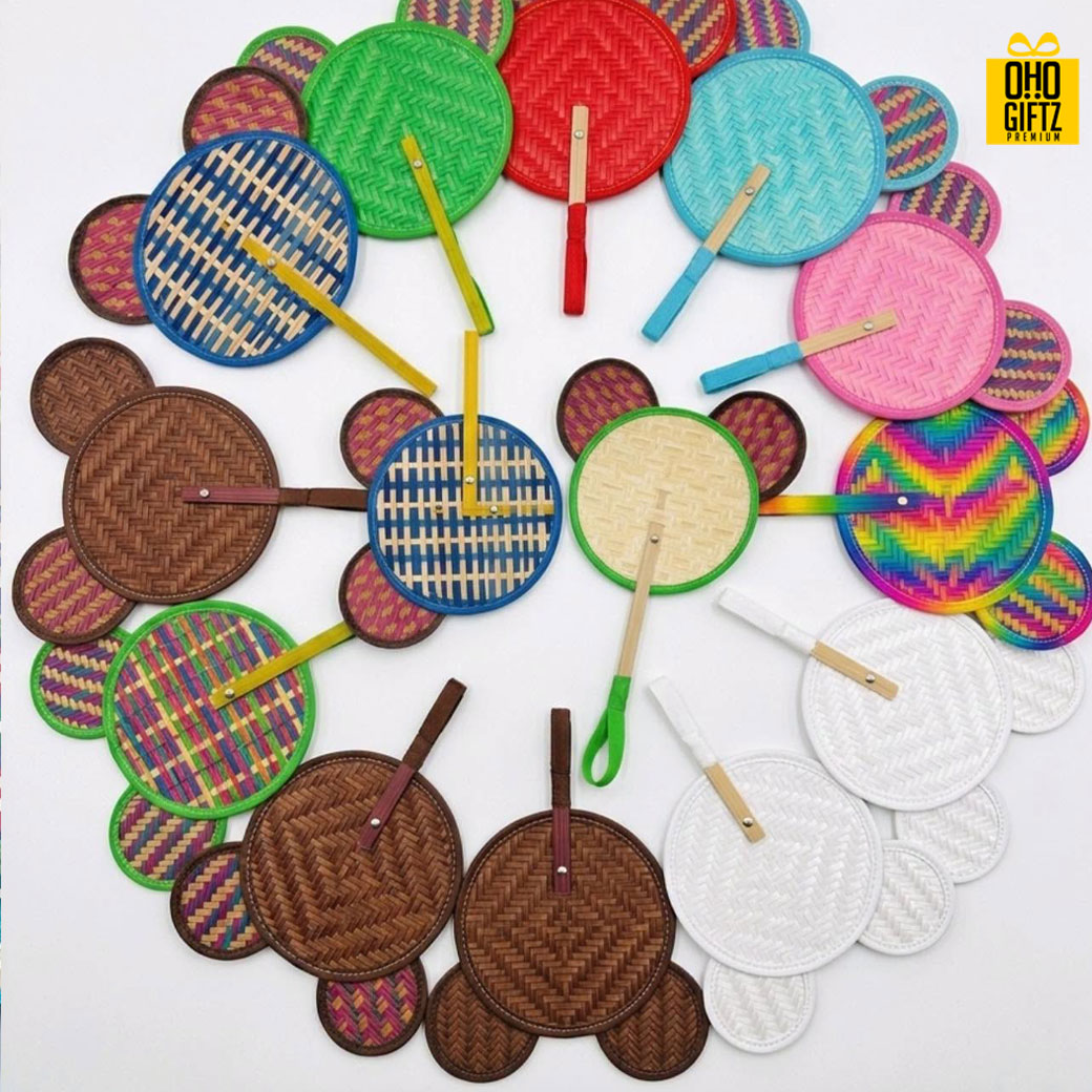 พัดสาน Handmade ทำเป็นสินค้าพรีเมี่ยม ของชำร่วย ของที่ระลึกได้