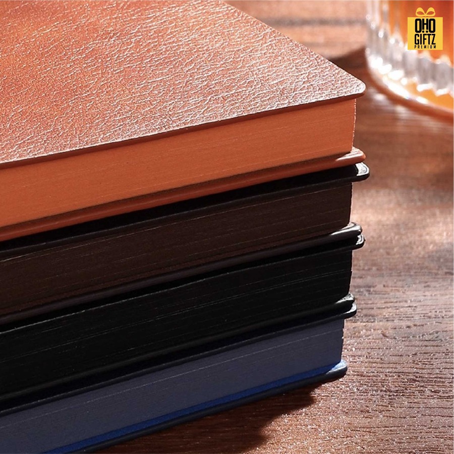 สมุดปกหนัง PU ขนาด A5 สกรีนโลโก้ ทำเป็นของพรีเมี่ยม ของชำร่วย