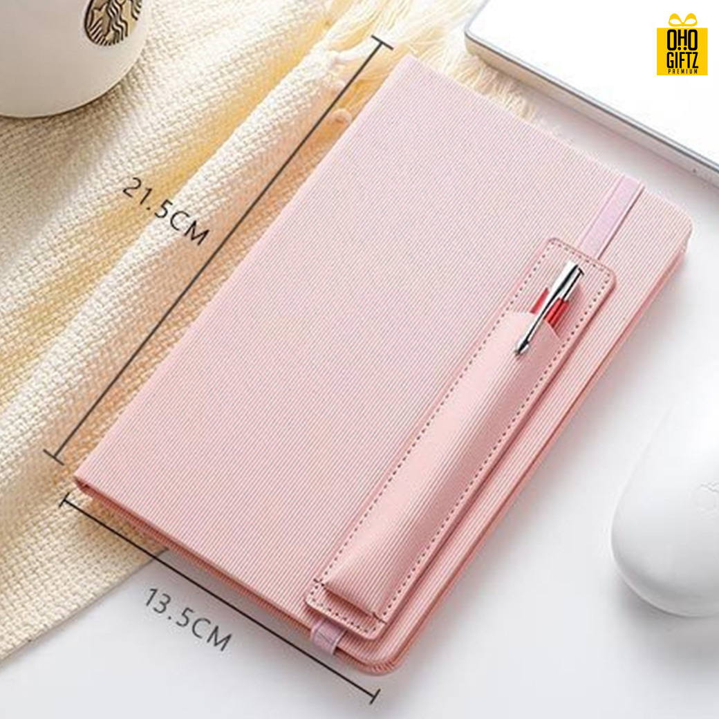 สมุดโน๊ตปกหนัง A5 พร้อมซองใส่ปากกา สกรีนโลโก้ ทำของพรีเมี่ยมได้