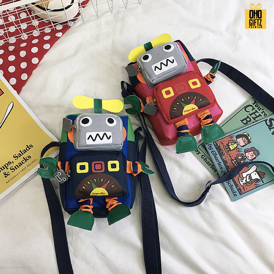 กระเป๋าโรบอทสะพายข้าง สกรีนโลโก้ ทำเป็นของพรีเมี่ยมได้