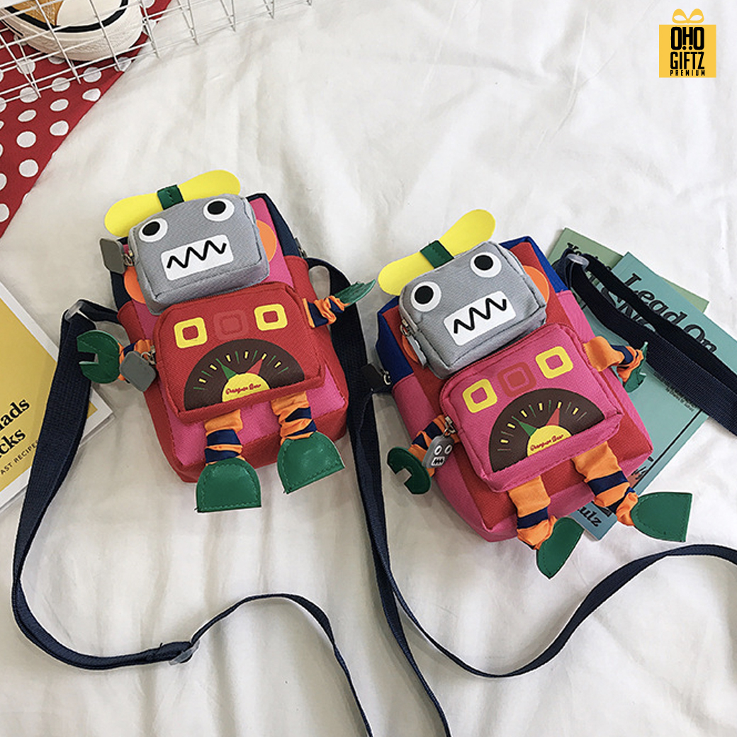 กระเป๋าโรบอทสะพายข้าง สกรีนโลโก้ ทำเป็นของพรีเมี่ยมได้