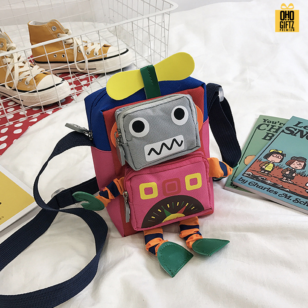 กระเป๋าโรบอทสะพายข้าง สกรีนโลโก้ ทำเป็นของพรีเมี่ยมได้