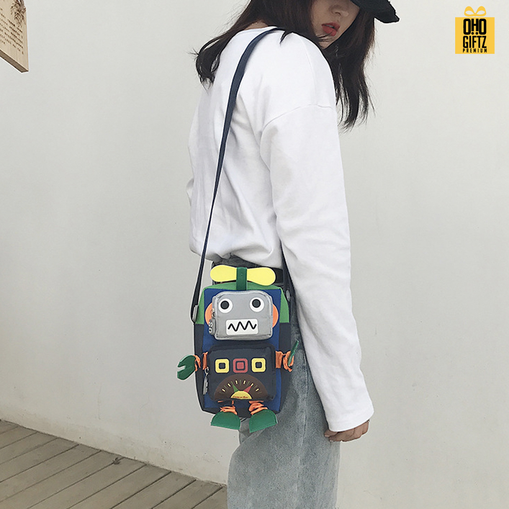 กระเป๋าโรบอทสะพายข้าง สกรีนโลโก้ ทำเป็นของพรีเมี่ยมได้