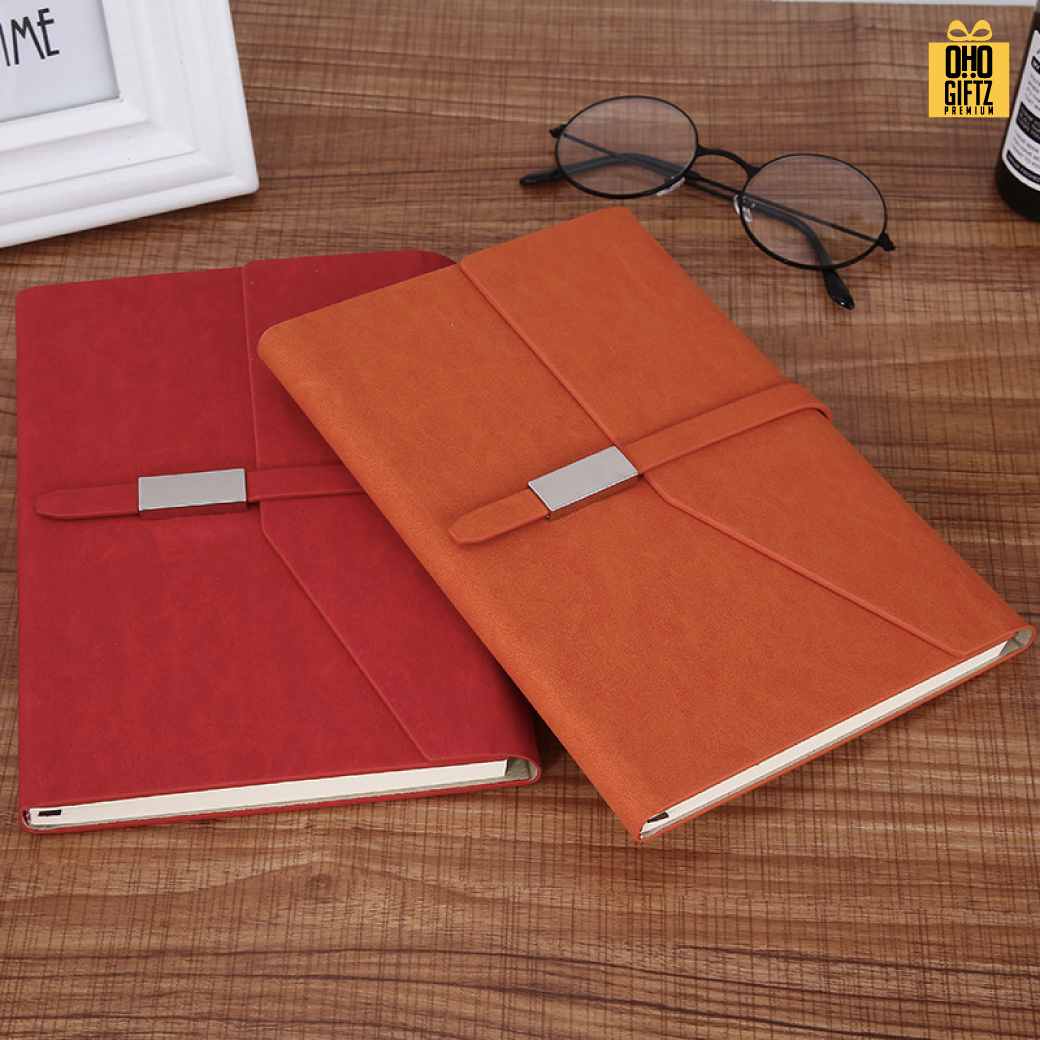 สมุดบันทึกปกหนัง PU A5 สกรีนโลโก้ ทำของพรีเมี่ยมได้