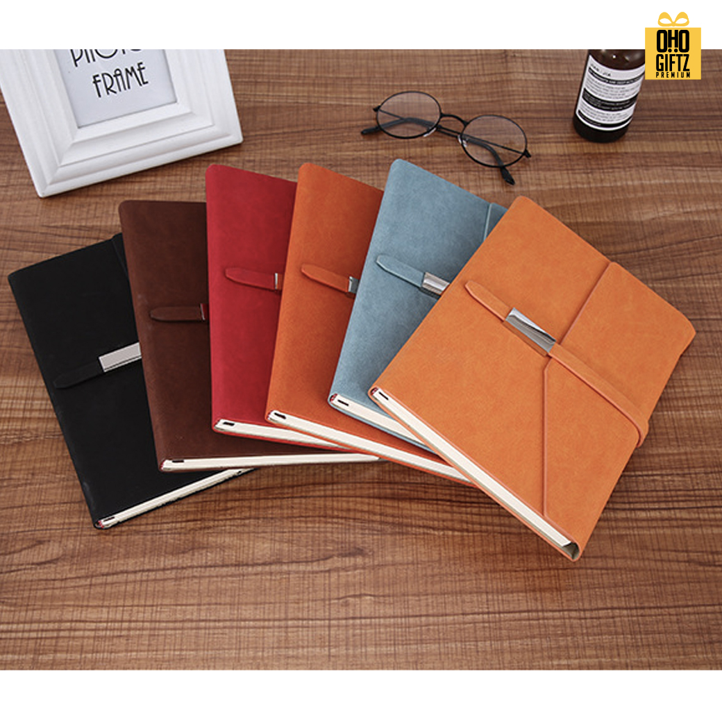 สมุดบันทึกปกหนัง PU A5 สกรีนโลโก้ ทำของพรีเมี่ยมได้