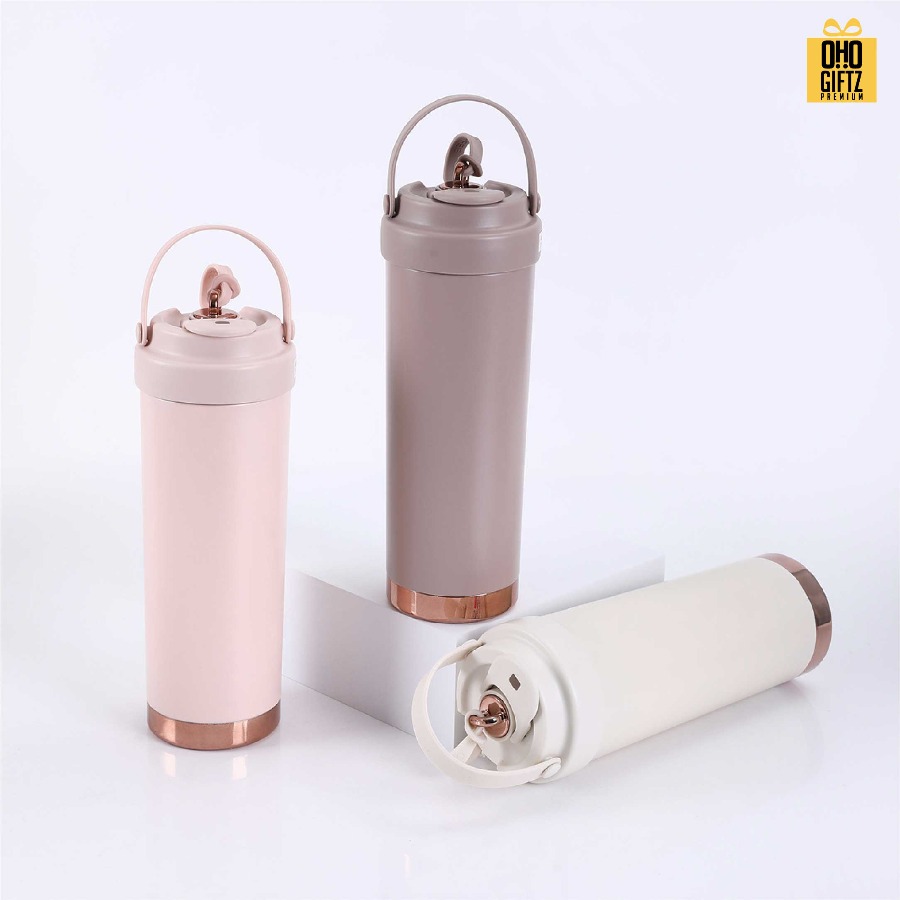 กระบอกสแตนเลส 304 ด้านในเคลือบเซรามิค สกรีนโลโก้ ทำเป็นของพรีเมี่ยมได้