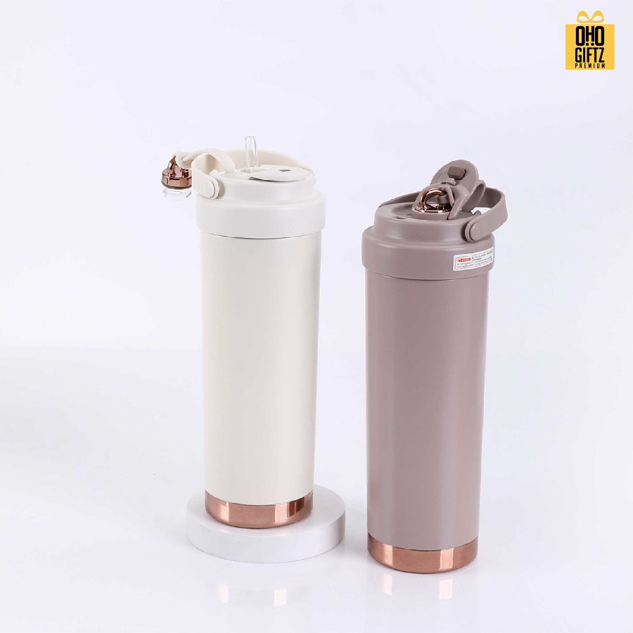 กระบอกสแตนเลส 304 ด้านในเคลือบเซรามิค สกรีนโลโก้ ทำเป็นของพรีเมี่ยมได้