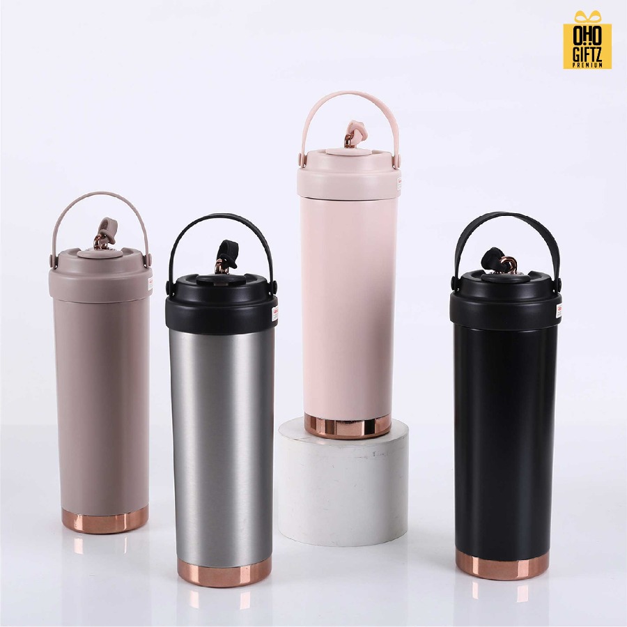 กระบอกสแตนเลส 304 ด้านในเคลือบเซรามิค สกรีนโลโก้ ทำเป็นของพรีเมี่ยมได้