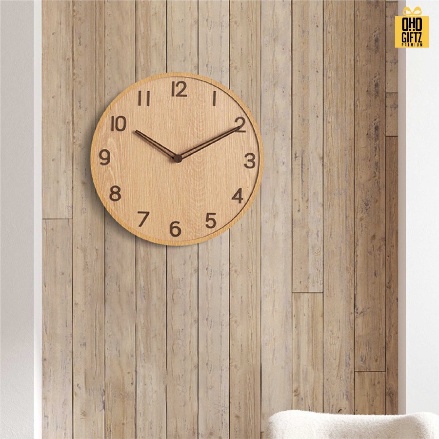 นาฬิกาไม้แขวนผนัง สกรีนชื่อ สกรีนโลโก้ ทำเป็นของพรีเมี่ยมได้ 