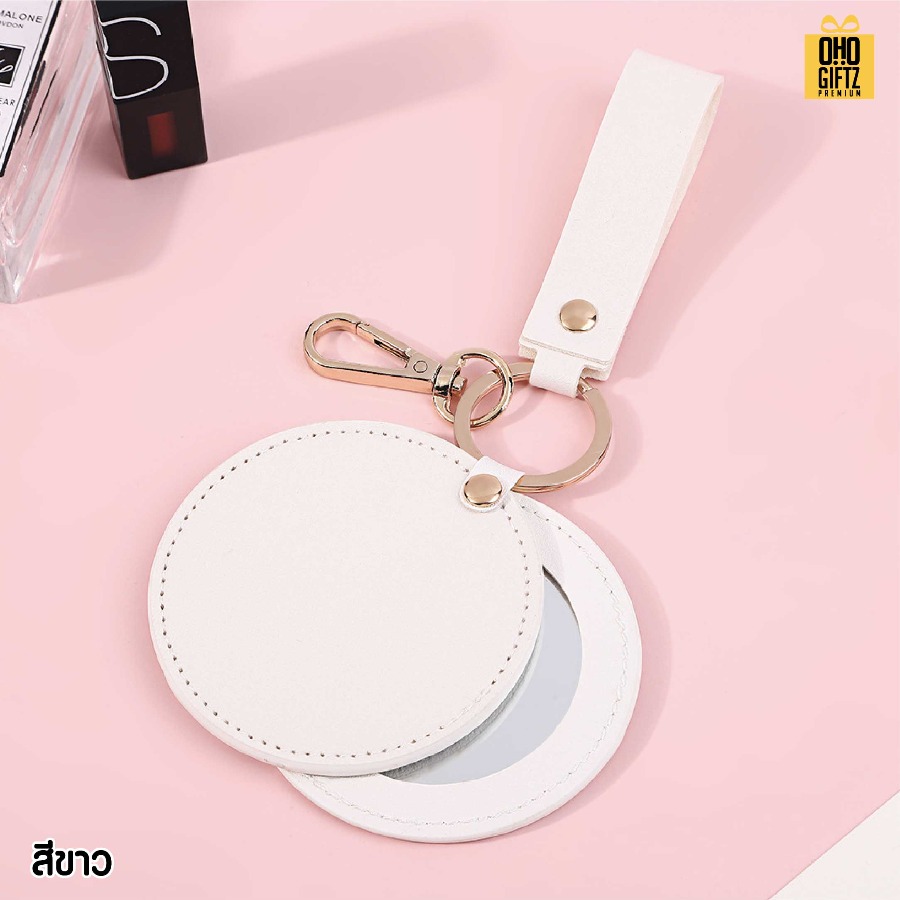 พวงกุญแจหนังกระจก PU สกรีนโลโก้ ทำเป็นของพรีเมี่ยม ของชำร่วยได้