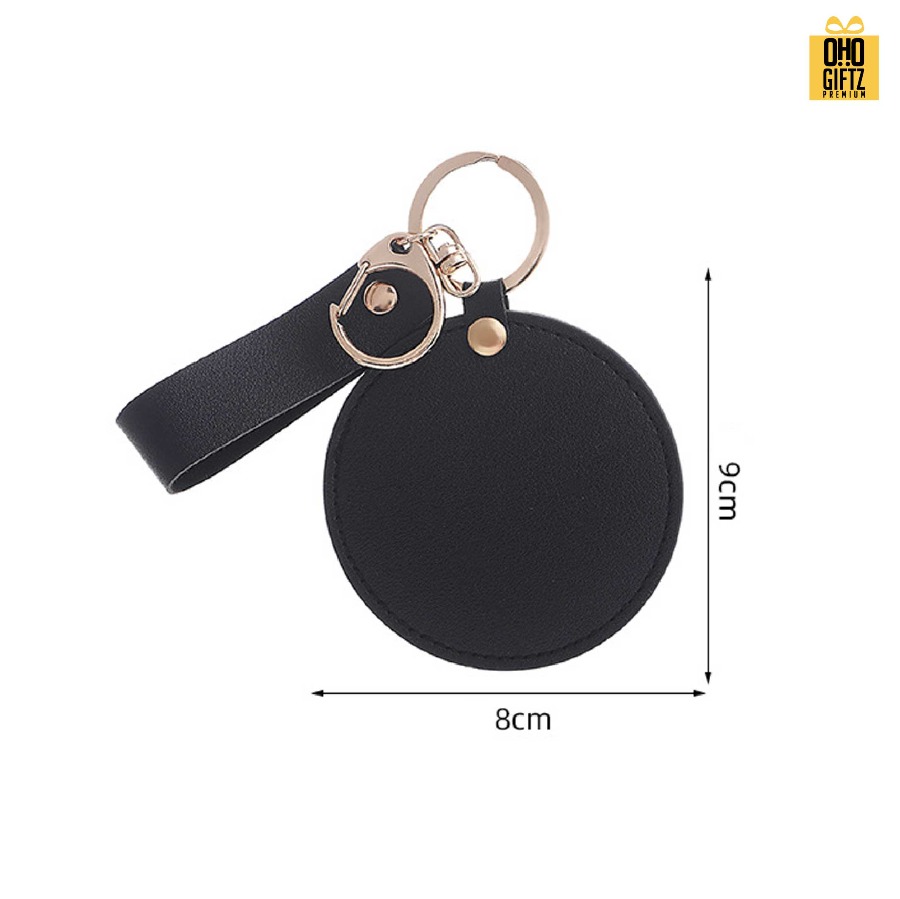 พวงกุญแจหนังกระจก PU สกรีนโลโก้ ทำเป็นของพรีเมี่ยม ของชำร่วยได้