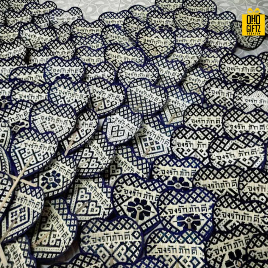 พัดสาน Handmade ทำเป็นสินค้าพรีเมี่ยม ของชำร่วย ของที่ระลึกได้