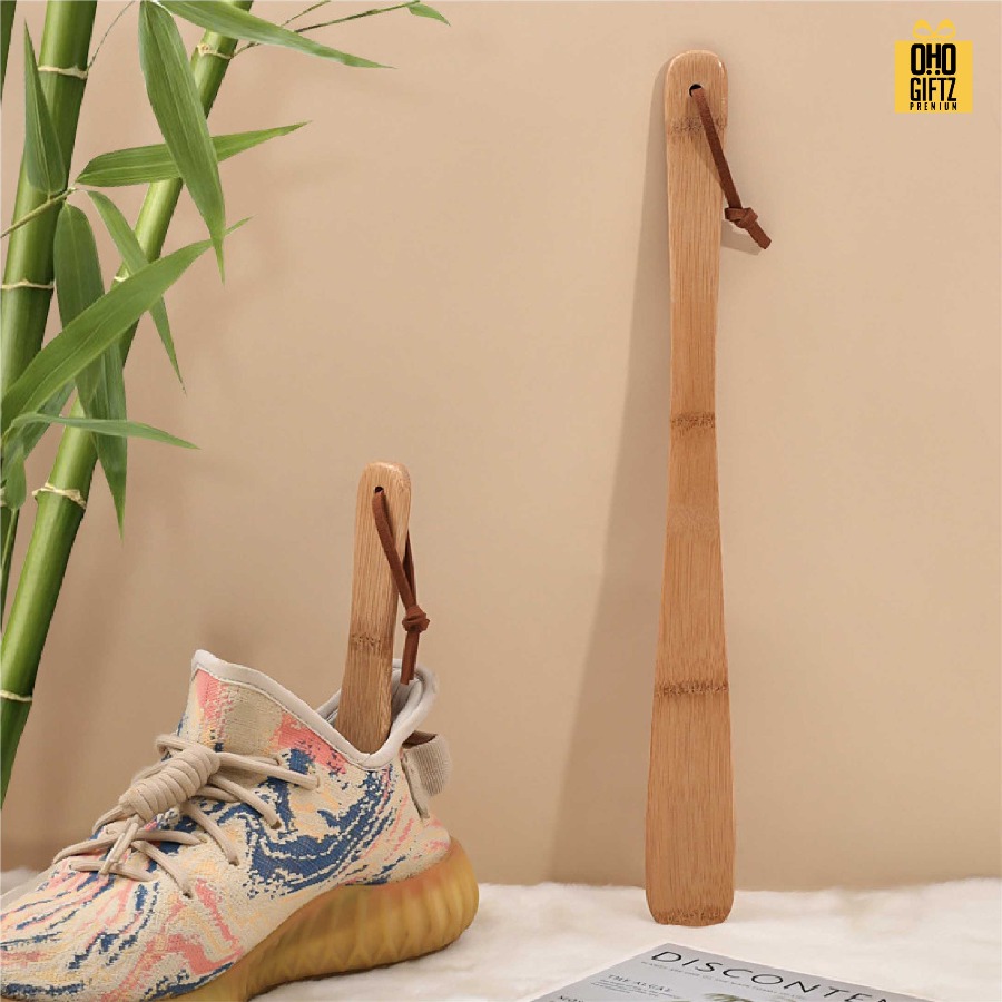 ที่ใส่รองเท้าไม้ไผ่ สกรีนโลโก้ ทำเป็นของพรีเมี่ยมได้