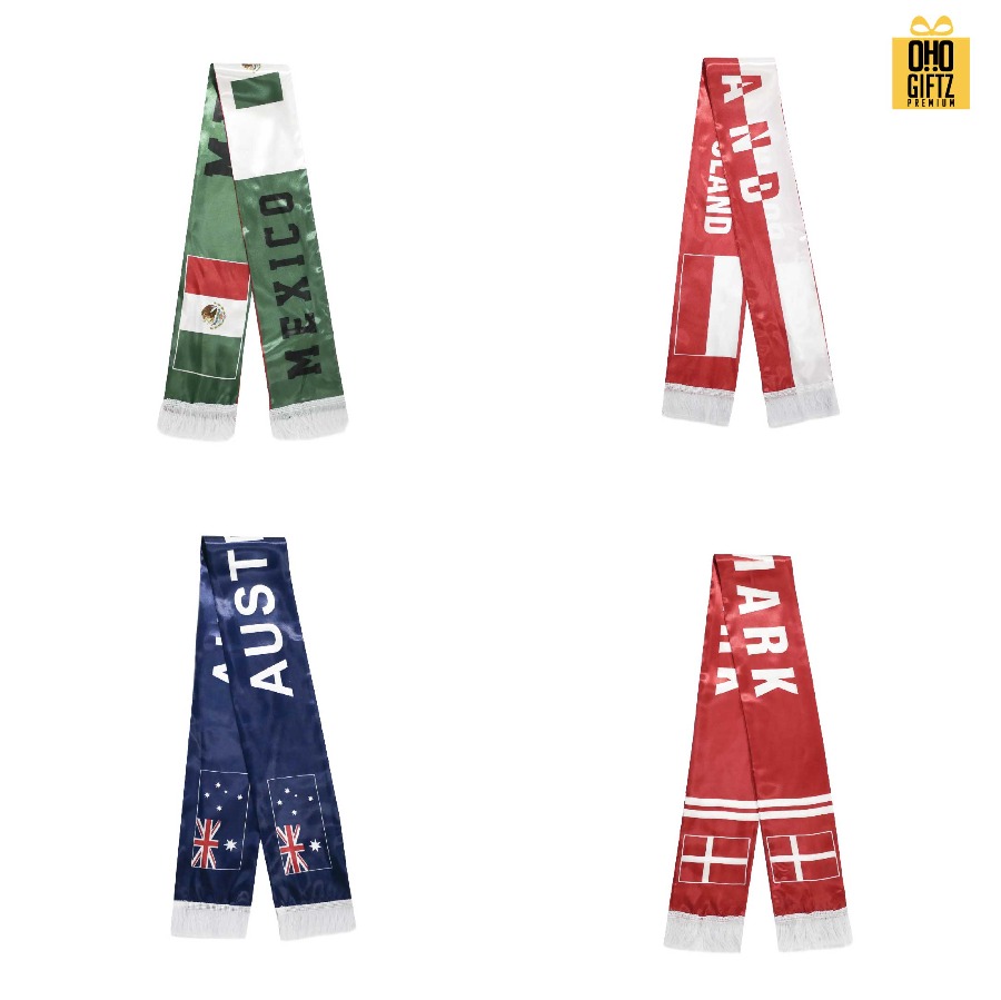 ผ้าพันคอเชียร์บอล พิมพ์ไม่จำกัดสี ผลิตโลโก้ ติดลาเบล ทำเป็นของพรีเมี่ยมได้