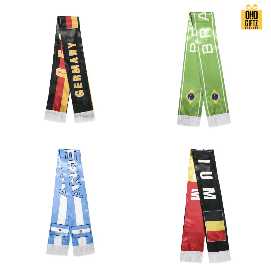 ผ้าพันคอเชียร์บอล พิมพ์ไม่จำกัดสี ผลิตโลโก้ ติดลาเบล ทำเป็นของพรีเมี่ยมได้