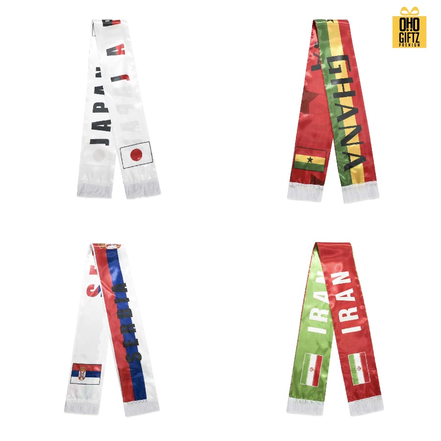 ผ้าพันคอเชียร์บอล พิมพ์ไม่จำกัดสี ผลิตโลโก้ ติดลาเบล ทำเป็นของพรีเมี่ยมได้