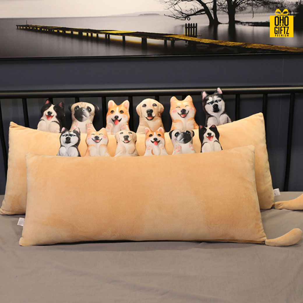 หมอนตุ๊กตาหมา สกรีนโลโก้ สกรีนชื่อร้าน ทำเป็นของพรีเมี่ยมได้