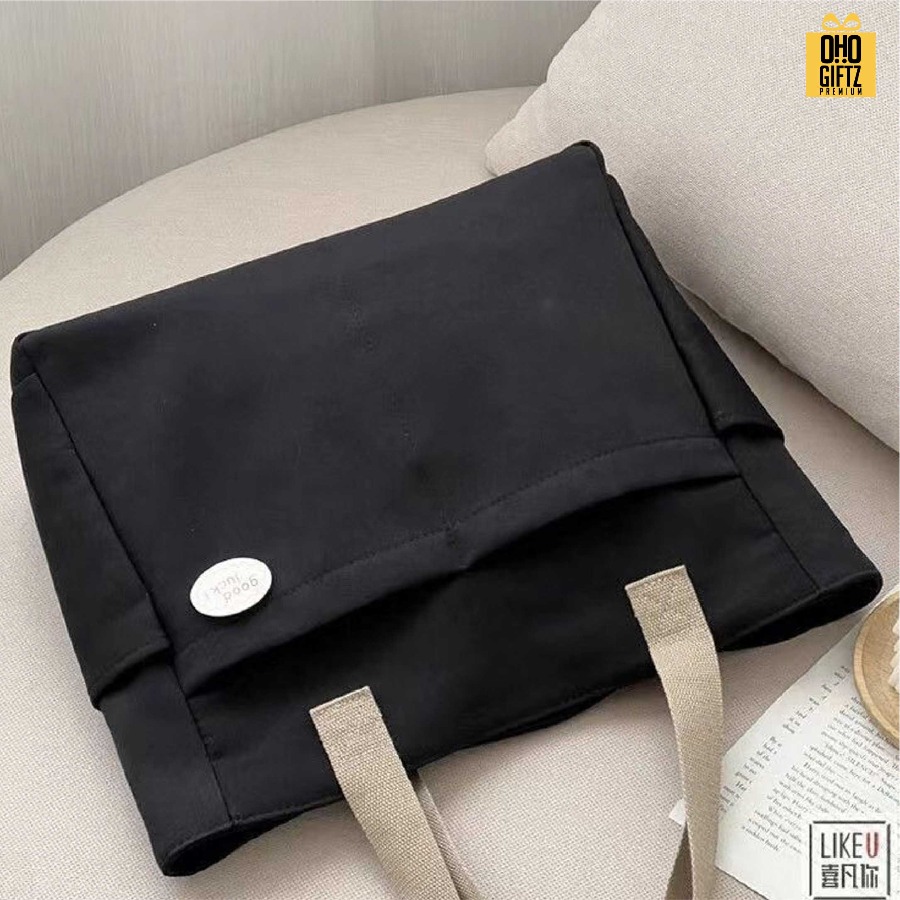 กระเป๋าสะพายผ้าแคนวาส จุของเยอะ สกรีนโลโก้ ทำเป็นของพรีเมี่ยมได้