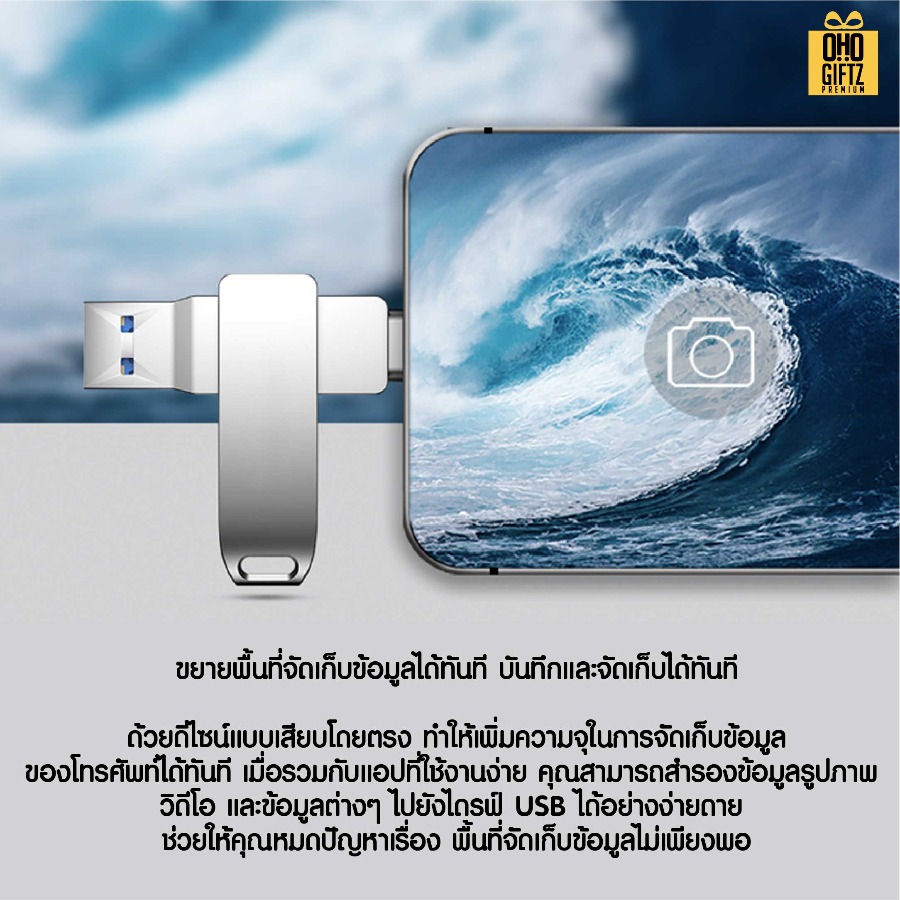 แฟลชไดรฟ์ USB พร้อมกล่องของขวัญ สกรีนชื่อร้าน ทำเป็นของพรีเมี่ยมได้