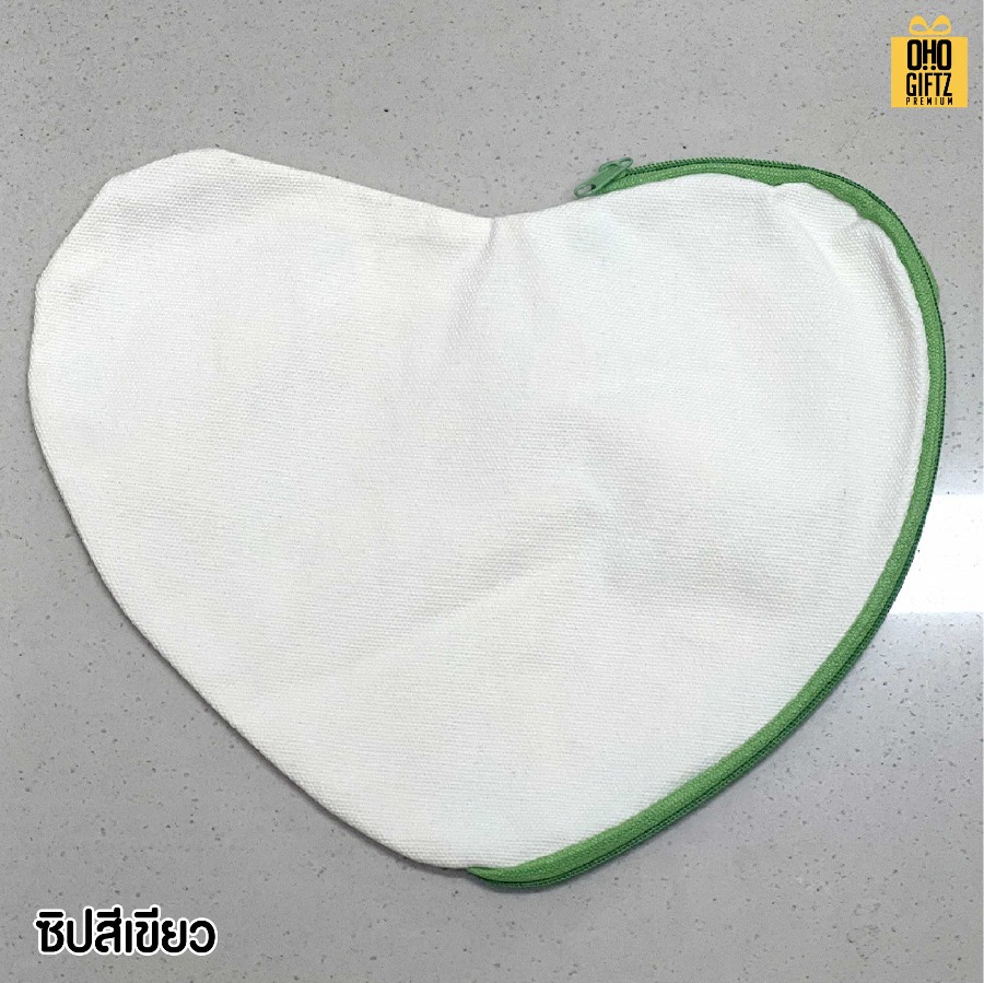 กระเป๋าหัวใจผ้าแคนวาส พิมพ์โลโก้ไม่จำกัดสี สกรีนโลโก้ ทำเป็นของพรีเมี่ยมได้
