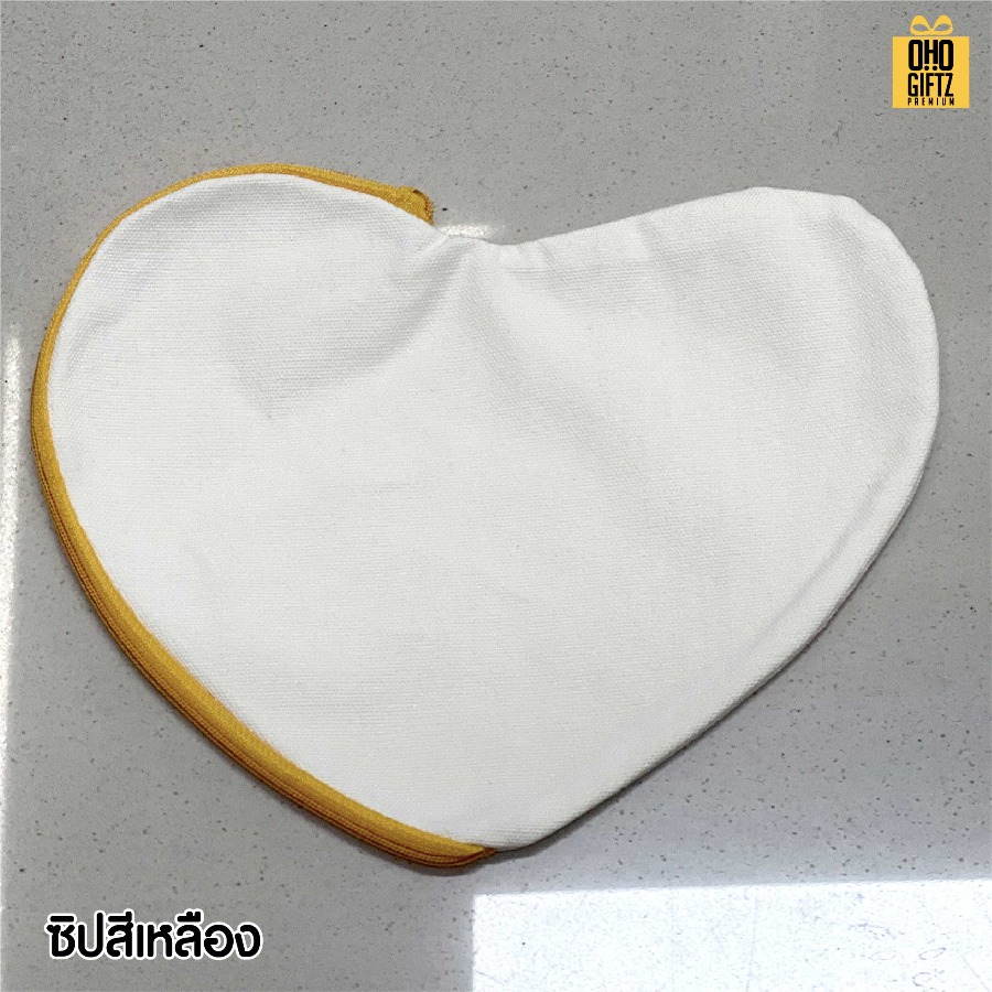 กระเป๋าหัวใจผ้าแคนวาส พิมพ์โลโก้ไม่จำกัดสี สกรีนโลโก้ ทำเป็นของพรีเมี่ยมได้