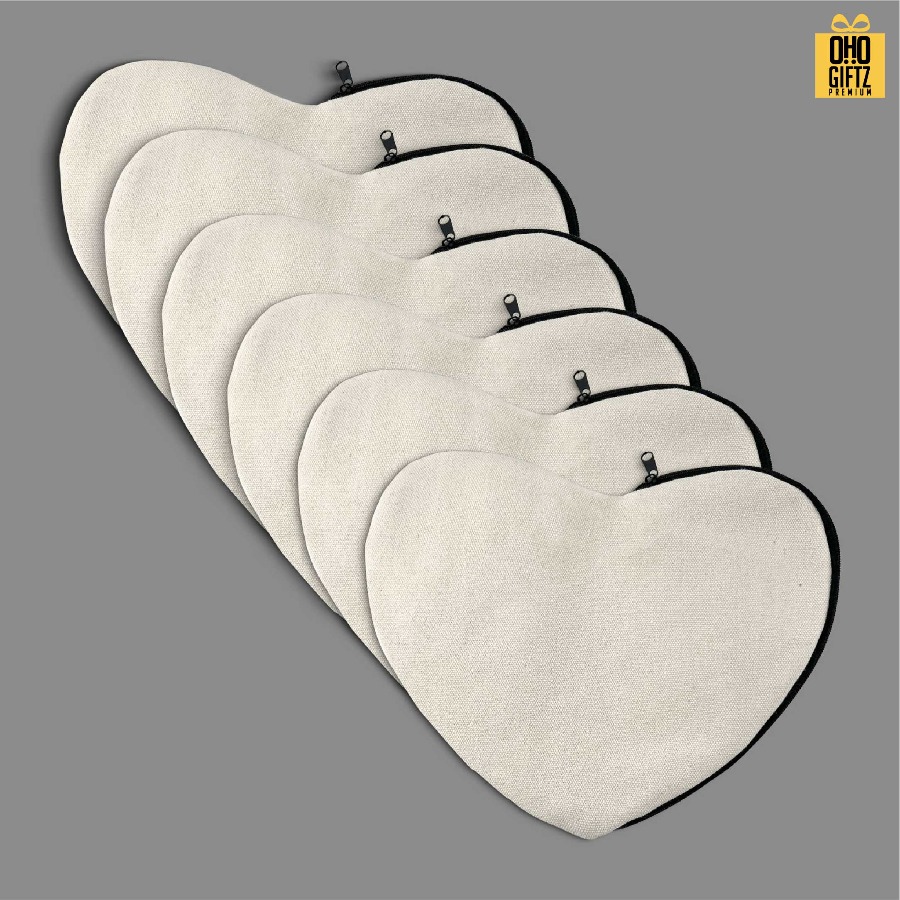 กระเป๋าหัวใจผ้าแคนวาส พิมพ์โลโก้ไม่จำกัดสี สกรีนโลโก้ ทำเป็นของพรีเมี่ยมได้