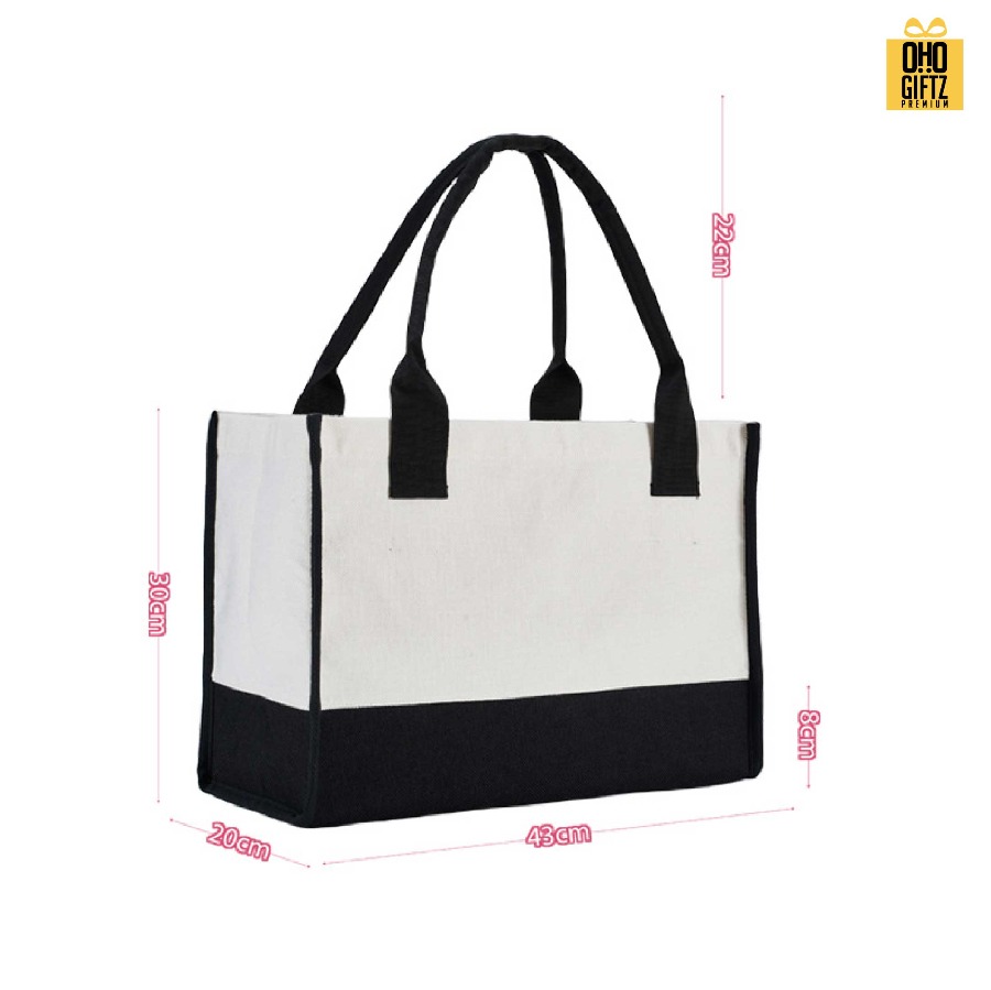 กระเป๋าช็อปปิ้งขนาดใหญ่ สกรีนไม่จำกัดสี สกรีนโลโก้ ทำเป็นของพรีเมี่ยมได้