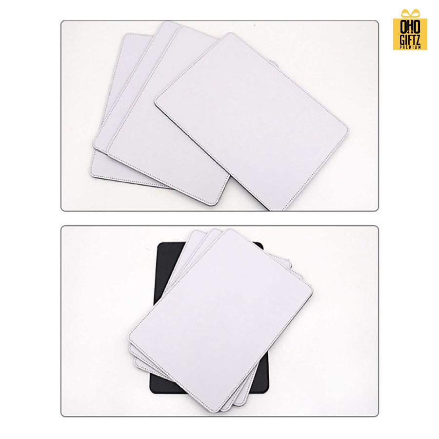 แผ่นรองจานหนัง PU พิมพ์ลายไม่จำกัดสี สกรีนชื่อ ทำเป็นของพรีเมี่ยมได้