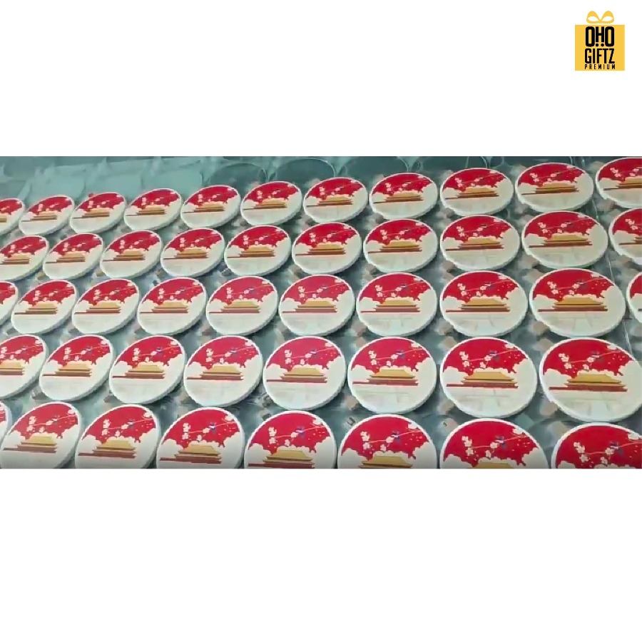 ที่รองแก้วเซรามิก พิมพ์ไม่จำกัดสี สกรีนโลโก้ได้ พิมพ์ภาพได้