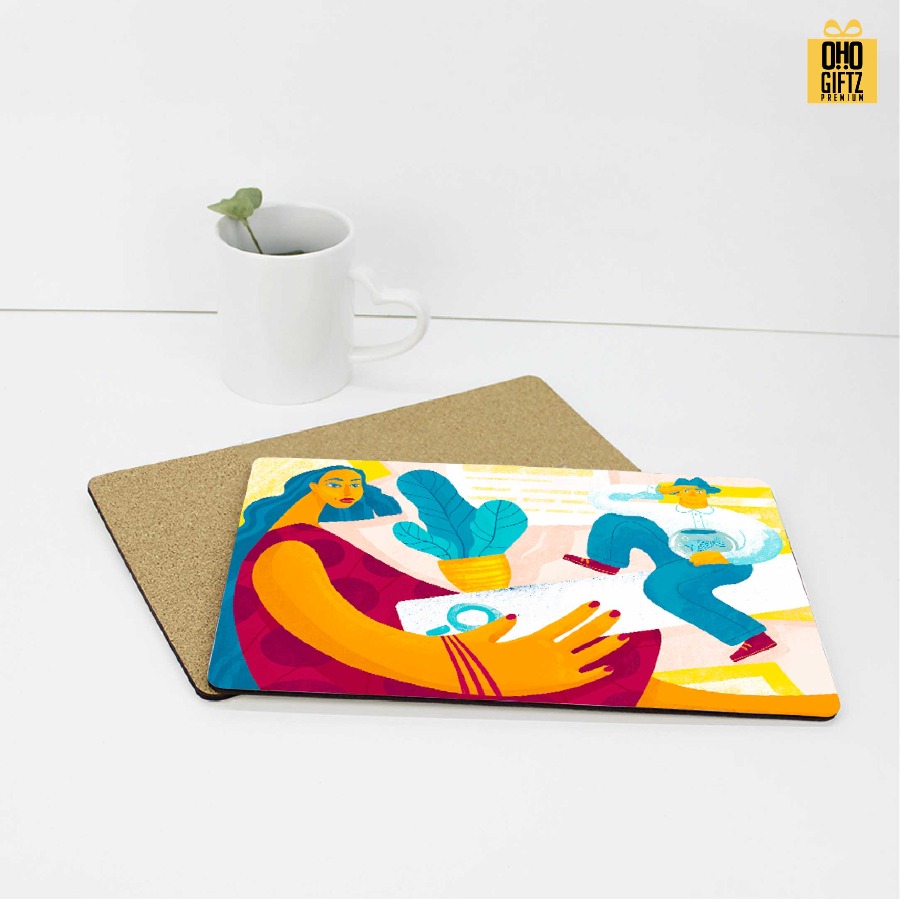 แผ่นรองจานไม้ MDF สกรีนไม่จำกัดสี สกรีนชื่อ ทำเป็นของพรีเมี่ยมได้