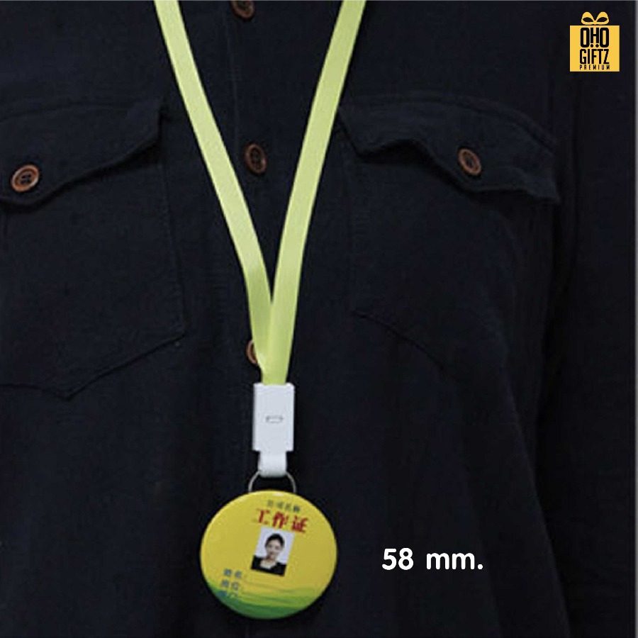 ป้ายห้อยคอวงกลม พิมพ์ไม่จำกัดสี สกรีนโลโก้ ทำของพรีเมี่ยมได้