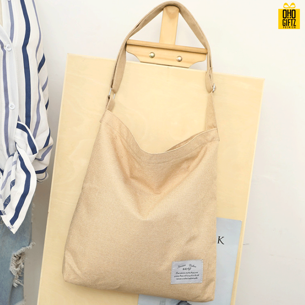 กระเป๋าผ้าสะพายข้าง  สกรีนโลโก้ ทำเป็นของพรีเมี่ยม
