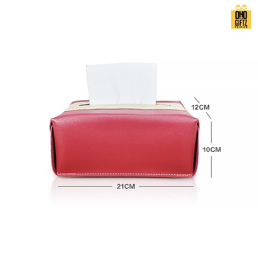 กล่องใส่กระดาษทิชชู่ หนัง PU สกรีนโลโก้ ทำเป็นของพรีเมี่ยมได้