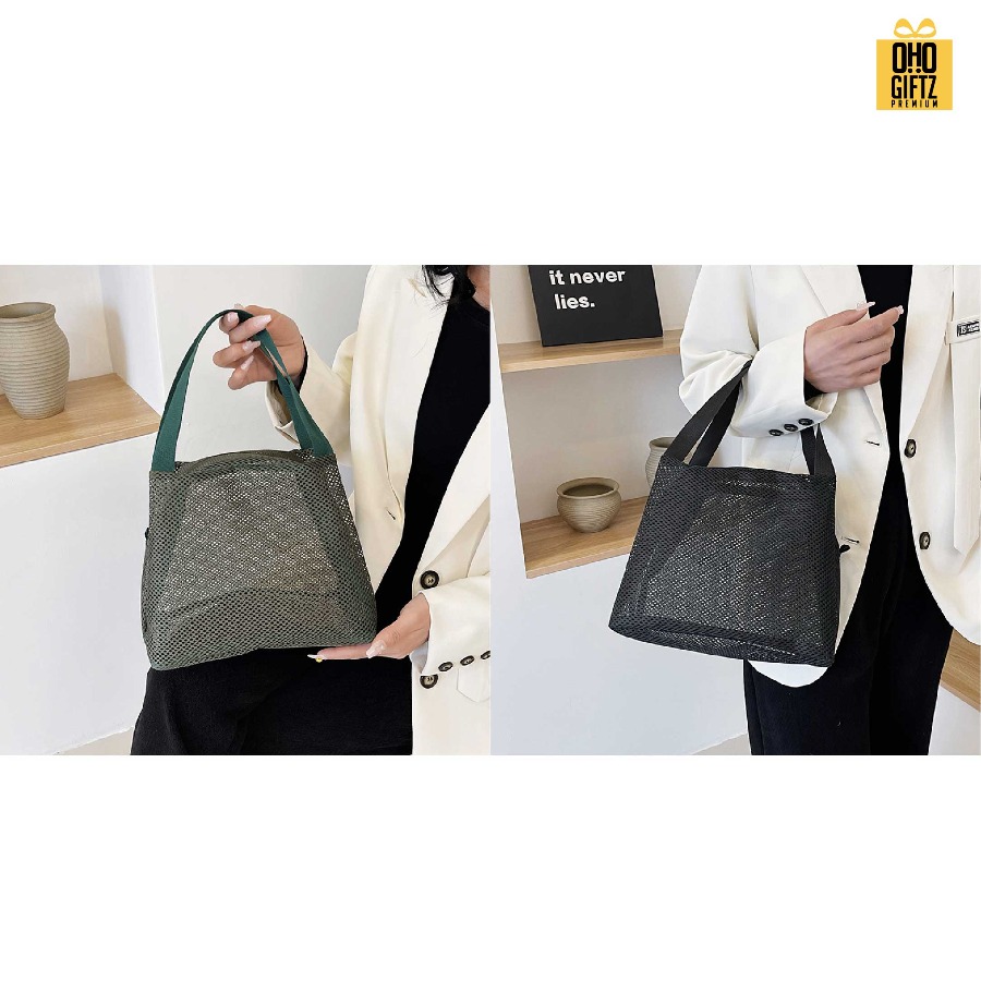 กระเป๋า PVC ตาข่าย สกรีนโลโก้ ทำเป็นของพรีเมี่ยมได้