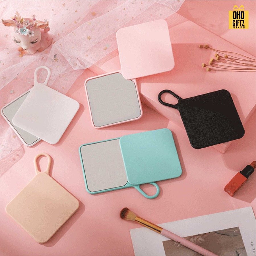 กระจกพับได้แบบพกพา สกรีนโลโก้ ทำเป็นของพรีเมี่ยมได้