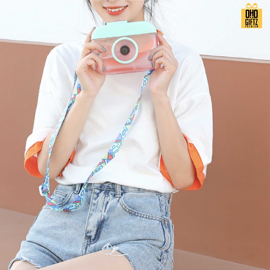 กระติกน้ำทรงกล้องถ่ายรูป สกรีนโลโก้ ทำเป็นของพรีเมี่ยมได้