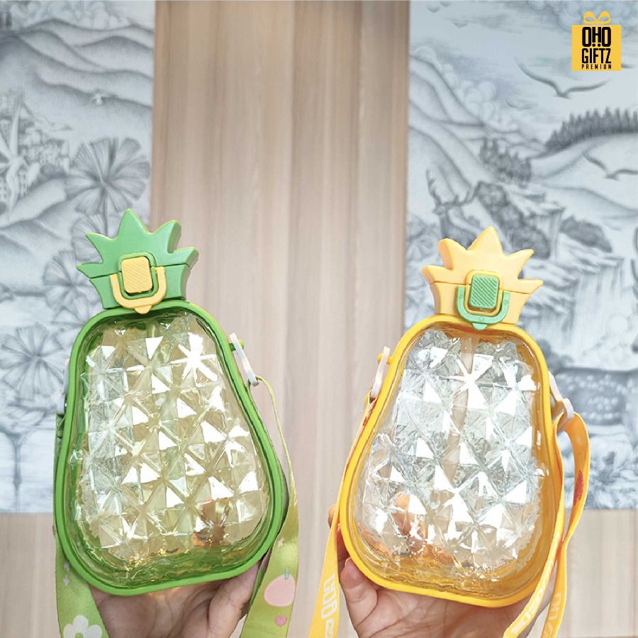 กระติกน้ำสัปปะรด สกรีนโลโก้ ทำเป็นของพรีเมี่ยมได้