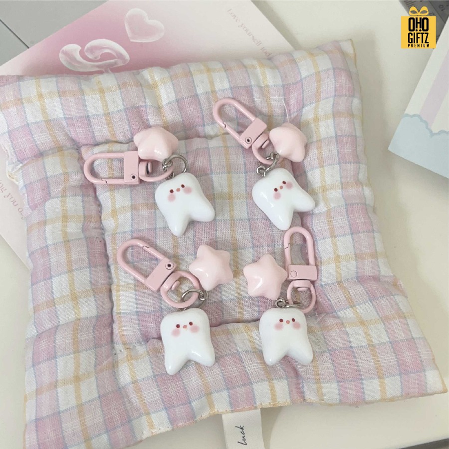 พวงกุญแจฟันน่ารัก สกรีนโลโก้ ทำเป็นของพรีเมี่ยม ของชำร่วยได้