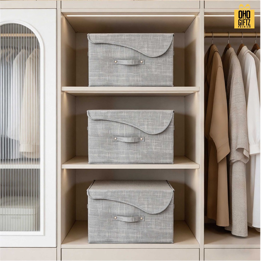 กล่องผ้าเก็บของ สกรีนโลโก้ ทำเป็นของพรีเมี่ยมได้