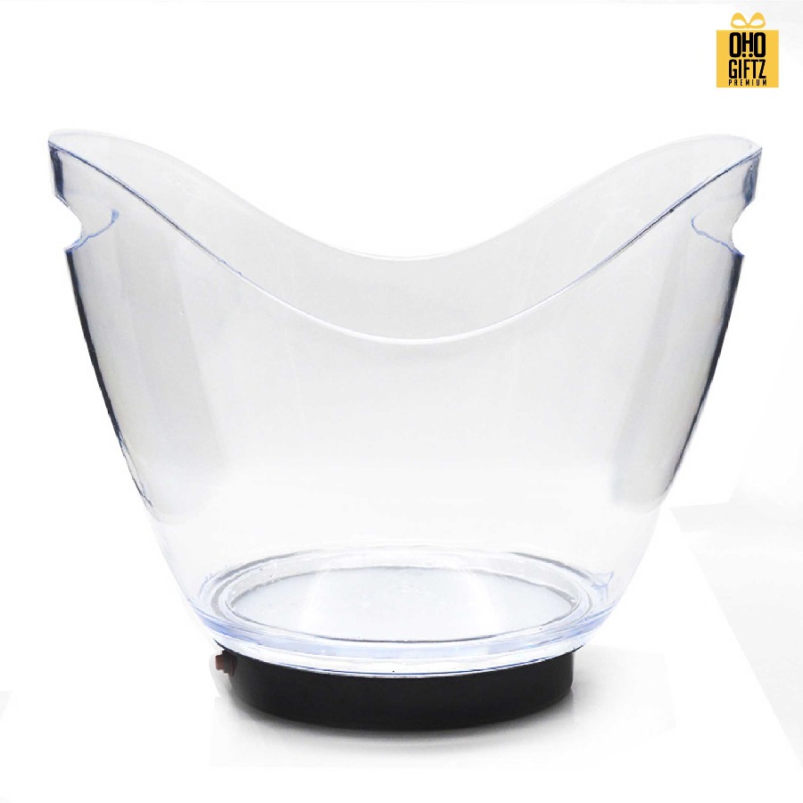 ถังใส่น้ำแข็งมีไฟ LED ชาร์จ USB สกรีนชื่อ สกรีนโลโก้ ทำเป็นของพรีเมี่ยมได้ 